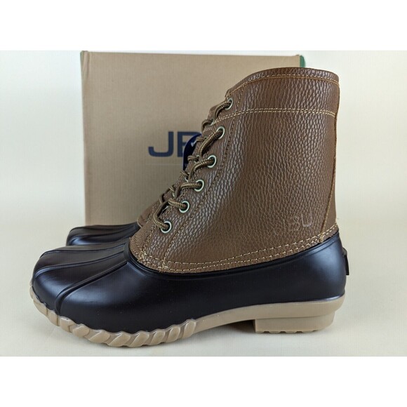 JBU Duck Boots Mens 8 M Maine Waterproof Tan Faux Fur Lined Lace Up Shoes NWB main image 11